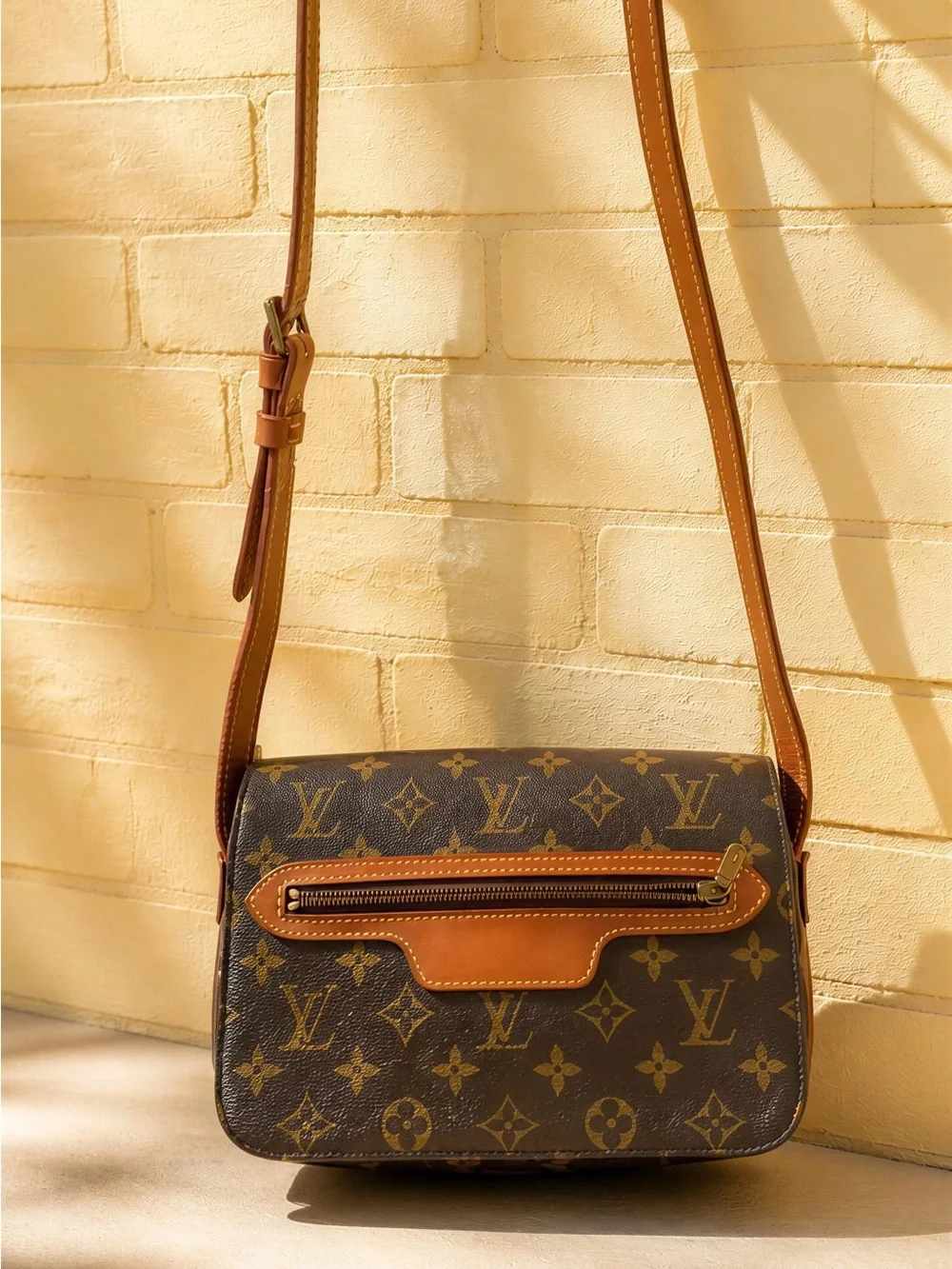 Louis Vuitton Saint Germain Monogram Canvas Crossbody with Tan Trim